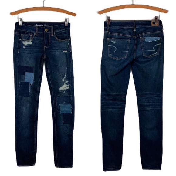 American Eagle Outfitters Denim - American Eagle Patchwork Distressed Skinny Jeans 2